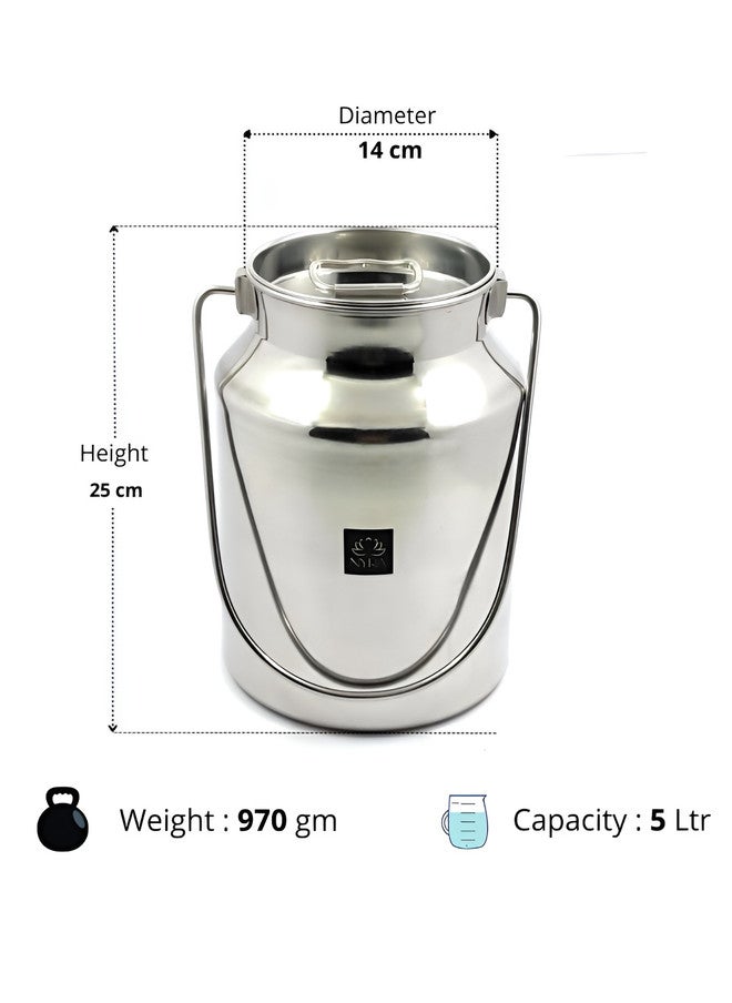 Nyra Kitchenware إبريق حليب نيرا كيتشن وير من الفولاذ المقاوم للصدأ - 5 لتر - Image 5